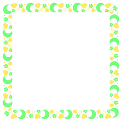 Hand drawn flat design hearts border and frame