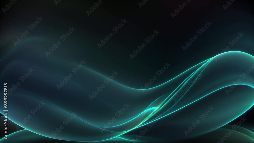 Wall mural looped 3d animation of energy dynamic abstract footage with glowing plasma swirling lines, waves, sh