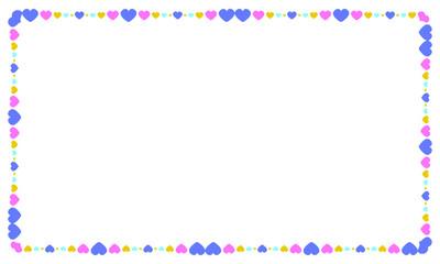 Hand drawn flat design hearts border and frame