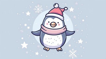 Charming Hand-Drawn Penguin Icon