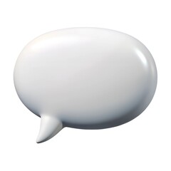There is a white speech bubble displayed on a white background