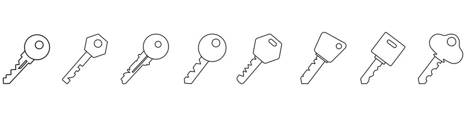 Key icon vector set. access illustration sign collection. close symbol. Lock logo.