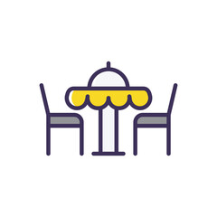 Dining table vector icon