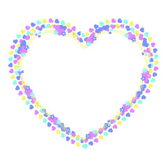 Hand drawn flat design hearts border and frame