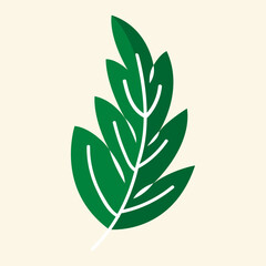 Botanical leaf doodle wildflower line art on yellow