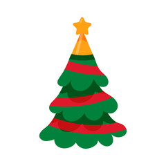 Christmas tree illustration, decorated christmas trees