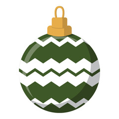 Hand drawn flat christmas ball ornament on white