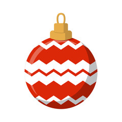 Hand drawn flat christmas ball ornament