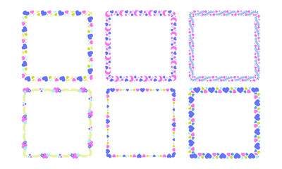 Hand drawn halloween frames template design collection on white