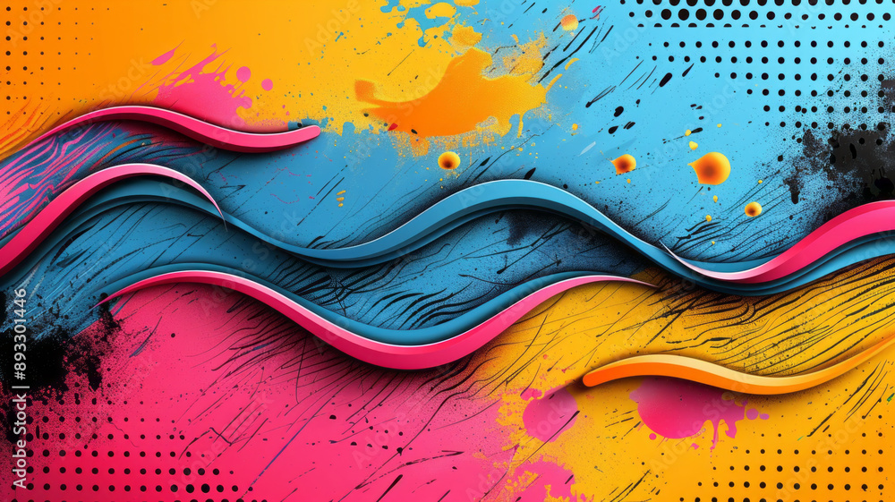 Fototapete typography design a blank colorful pop art background.generative ai