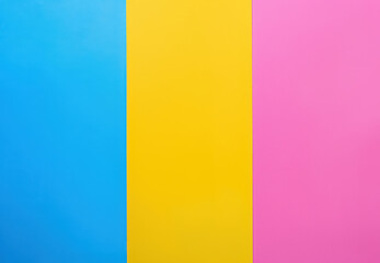 Fototapeta premium Vertical colorful abstract background with blue, yellow, and pink sections in a modern design.