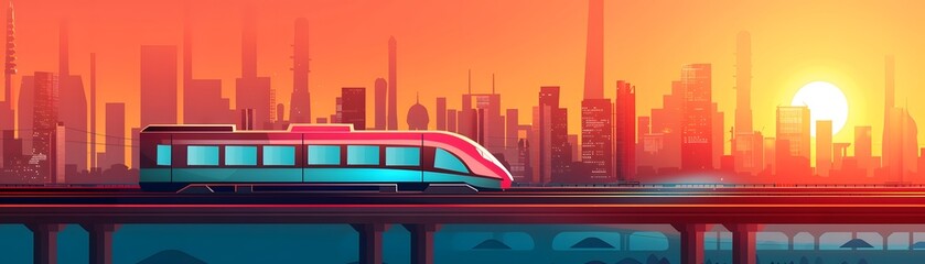Transportation engineering flat design side view infrastructure theme animation vivid