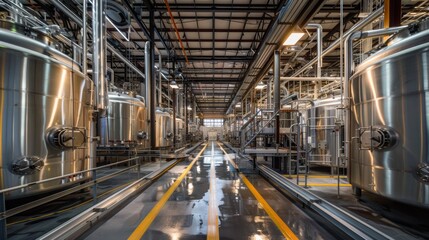 Image of a precision fermentation facility with large tanks and automated farming systems.