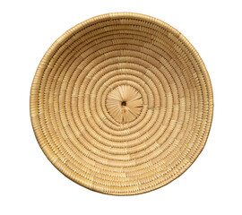 straw plate on a white background