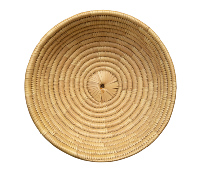 straw plate on a white background