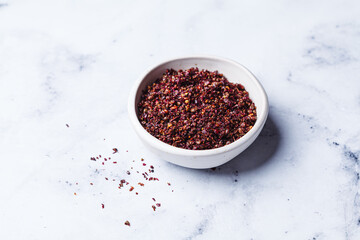 Dried spice sumac - popular ingredient in Middle Eastern cuisine.