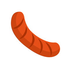 hand drawn Fresh sausage food Isolated