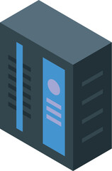 Data center server providing cloud computing services, isometric view