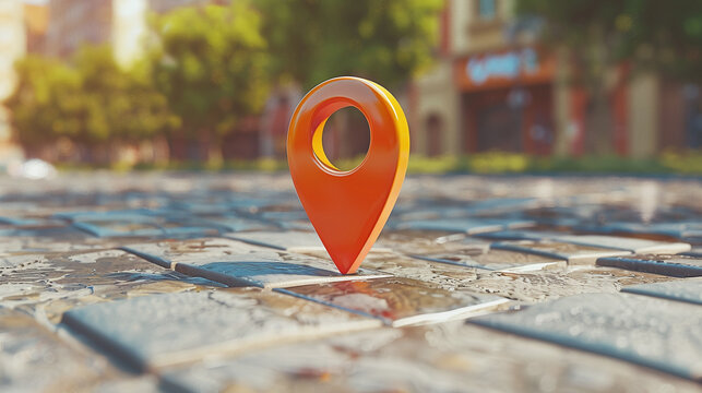 A 3D GPS rotating pointer used for map navigation or as a destination marker.