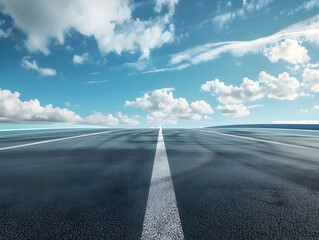 Fototapeta premium 3D Rendering Empty Asphalt Road in the Stadium, Capturing Spaciousness and Urban Sports Venue Ambiance