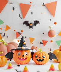 楽しいハロウィンのモンスターたち-5