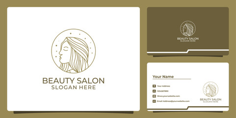 Fototapeta premium beauty salon logo design and business