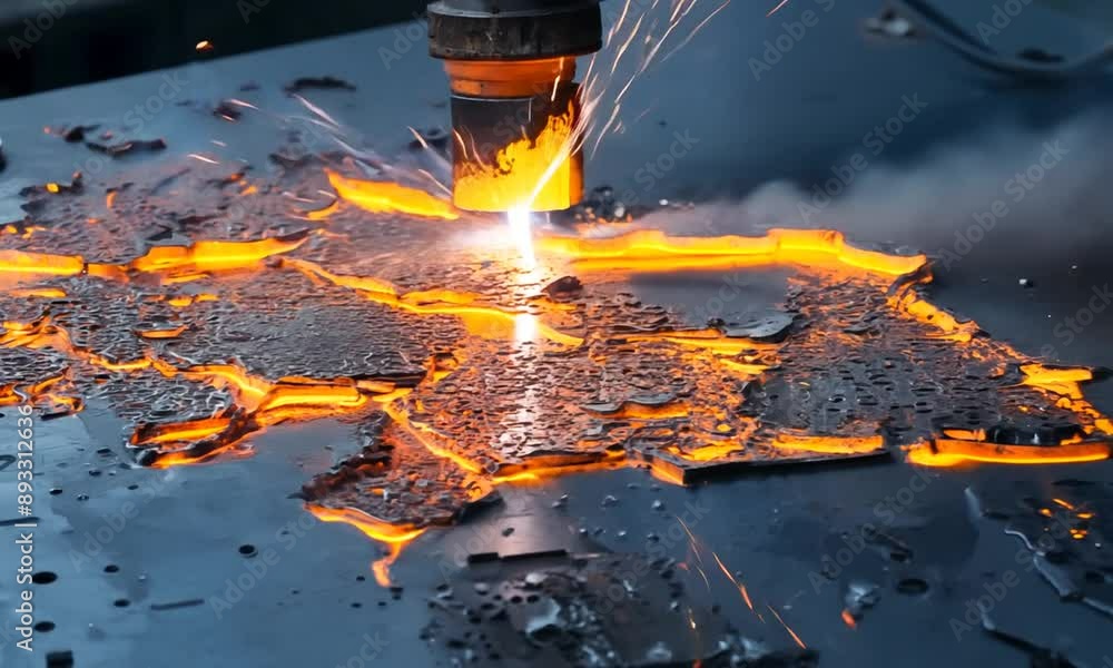 Poster intricate web of splatters forming a map of the welding process from molten blobs to hardened metal.