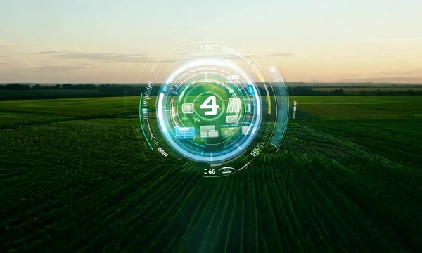 Cuttingedge 5G technology measuring crop growth and development through highly sensitive sensors providing farmers with accurate data for optimized irrigation and fertilization practices. 4K video