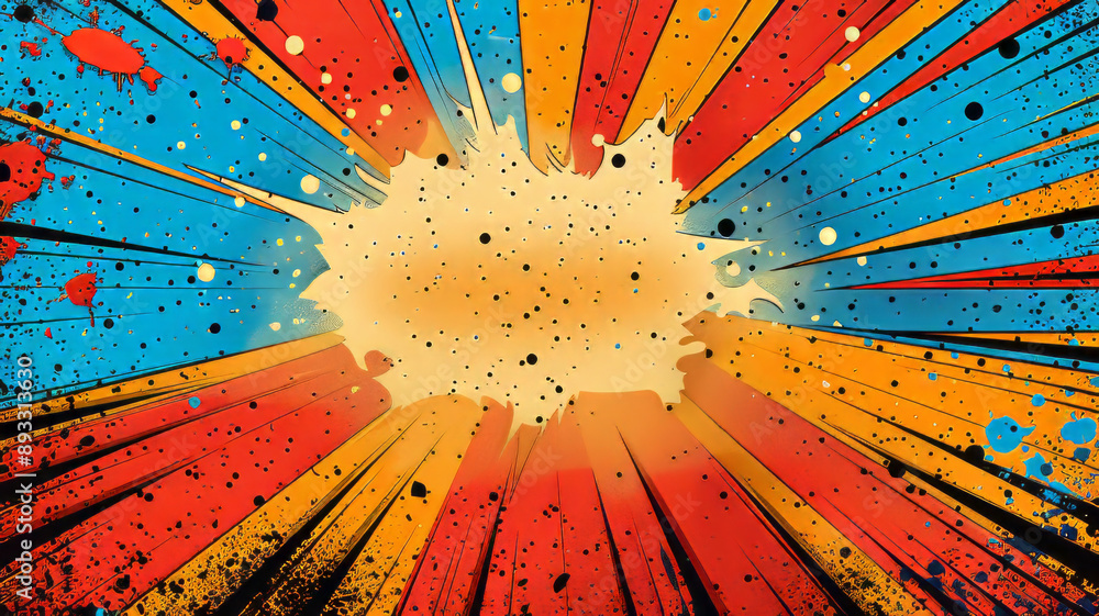 Fototapete typography design a blank colorful pop art background.generative ai