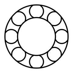 Bearing wheel icon, rolling ball sign, flat web design vector illustration