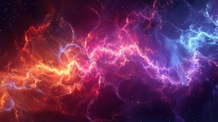 Abstract Neon Fractal Wallpaper with Space Theme