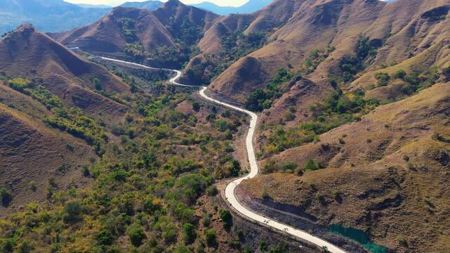 Aerial view of Golo Mori in Komodo National Park, West Manggarai Regency, Flores, East Nusa Tenggara, Indonesia
