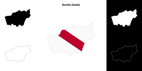 Sumita (Iwate) outline map set