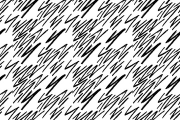 Abstract seamless pattern. Hand drawn vector zigzag brush strokes. 