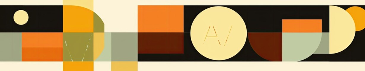 Minimalist Geometric Shapes in Brown and Orange