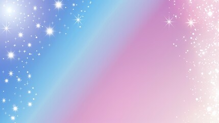 Colorful gradient background with stars and sparkles.