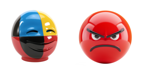 3d business face shy icon on transparent background