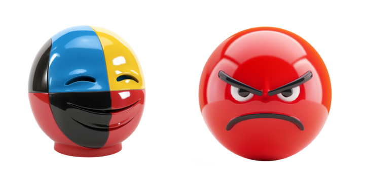 3d business face shy icon on transparent background