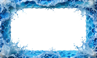 Frame with fluted seawater surface with space for advertisement. Sea and vacation concept