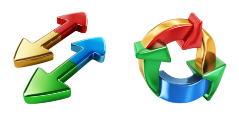 3d exchange stocks icon on transparent background