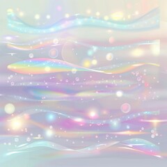 Abstract Pastel Holographic Waves and Sparkles Background for Fantasy and Dreamy Design