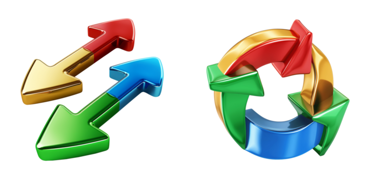 3d exchange stocks icon on transparent background