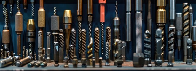 Fototapeta premium Collection of Various Metal Drill Bits