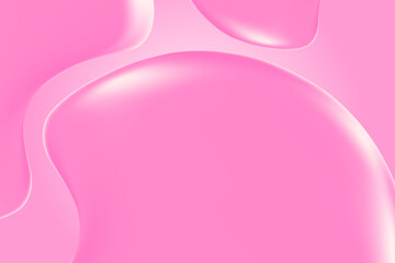 Abstract light pink liquid curvy blobs, flowing colorful gradient textured background with copy space. Fluid organic forms, smooth fluids like gel, collagen, serum. Beauty presentation, banner