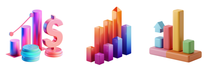 3d hedge funds icon on transparent background