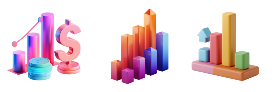 3d hedge funds icon on transparent background