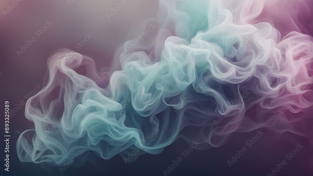 Poster abstract smoke effect in gradient colors, creating a mysterious and ethereal atmosphere