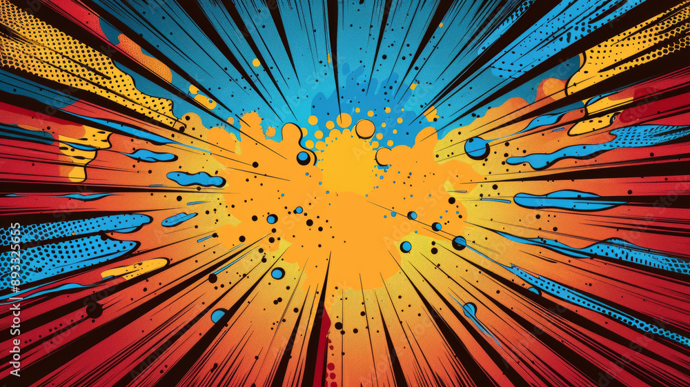 Fototapete typography design a blank colorful pop art background.generative ai