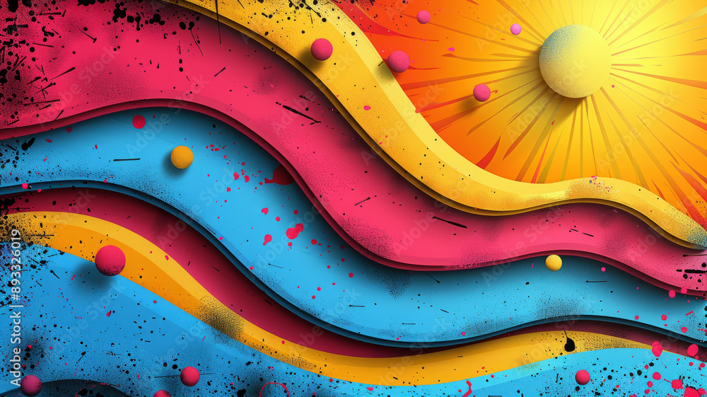 Fototapete typography design a blank colorful pop art background.generative ai