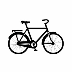 Obraz premium Black pictogram of a bicycle isolated on white background
